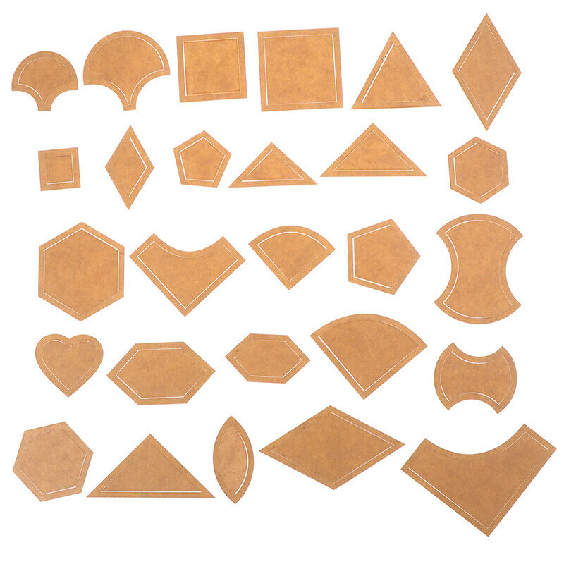 Set of 54pcs Acrylic Ruler Quilt Patchwork Template Quilting Sewing Craft  kl`BD