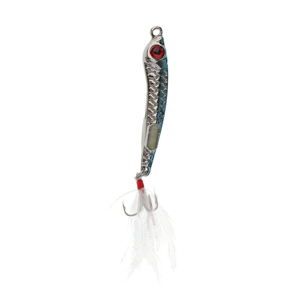Luminous Fishing Lures Baits Metal Hard Baits Spoon Baits Crankbaits Blue