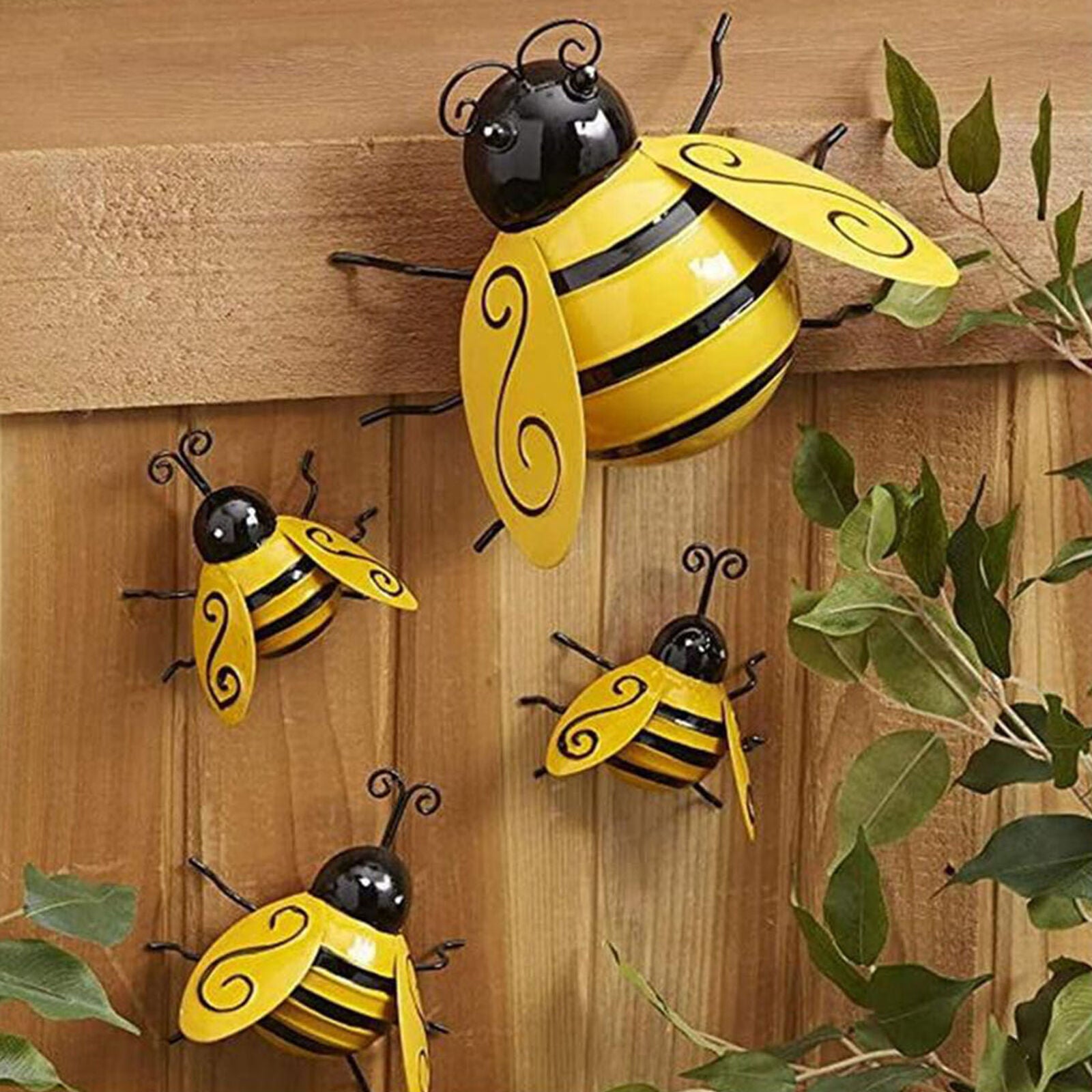 Collection Decorative Metal Art Bumble Bee Backyard Garden Accents Wall Ornament