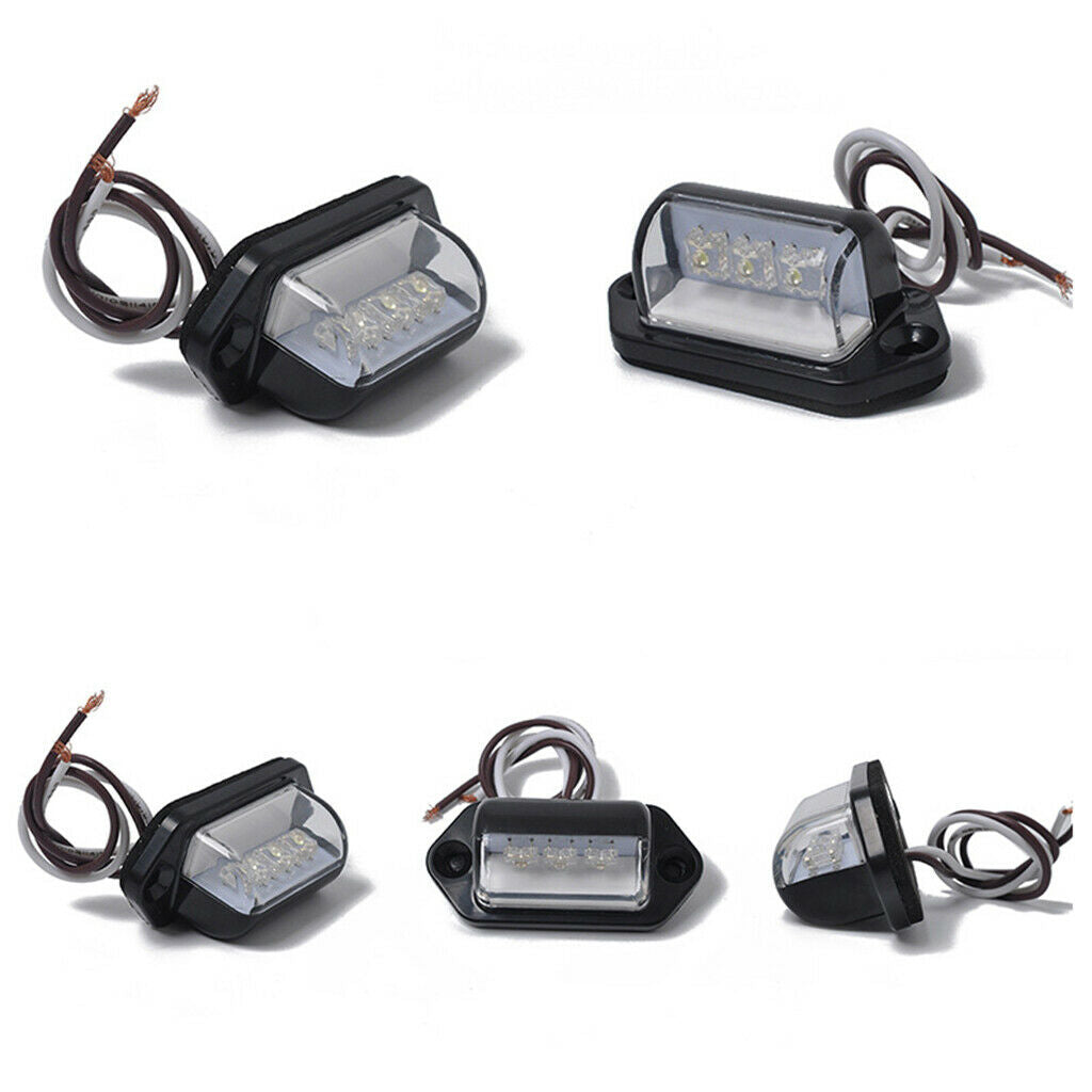 Truck Trailer Cargo 3 LEDs Tail Lamp Rear Number License Plate Light Bulbs