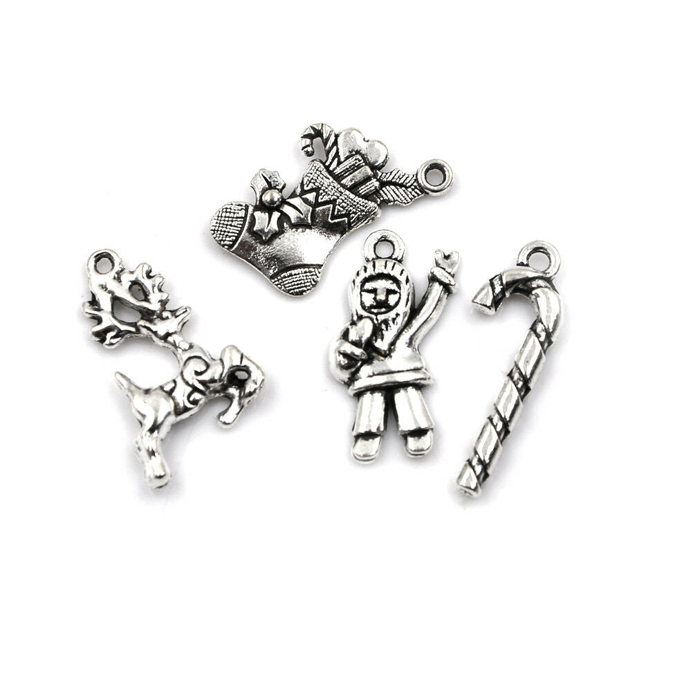 19XTibetan ChristmasTree Snowflake Charm Pendant Diy Necklace Bracelet Cra.l8