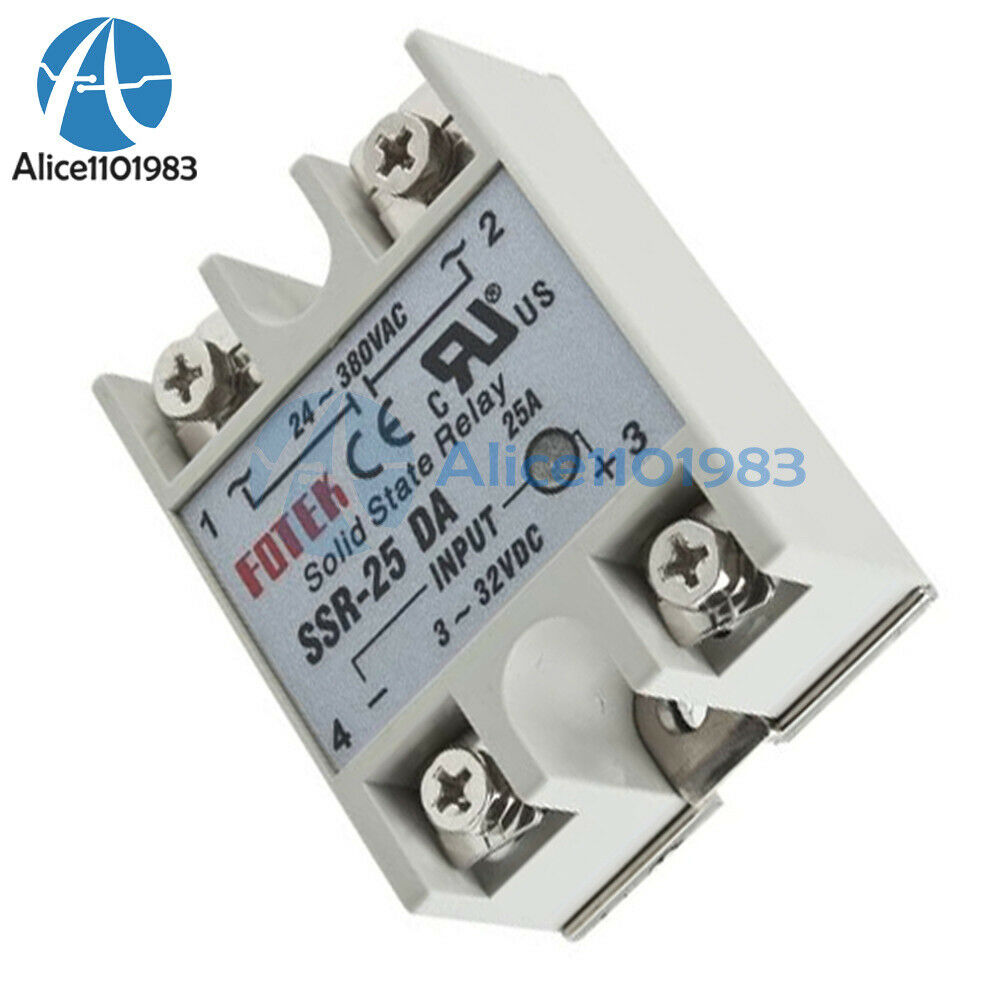 5PCS SSR-25DA 25A Solid State Relay PID Temperature Controller Output 24V-380V