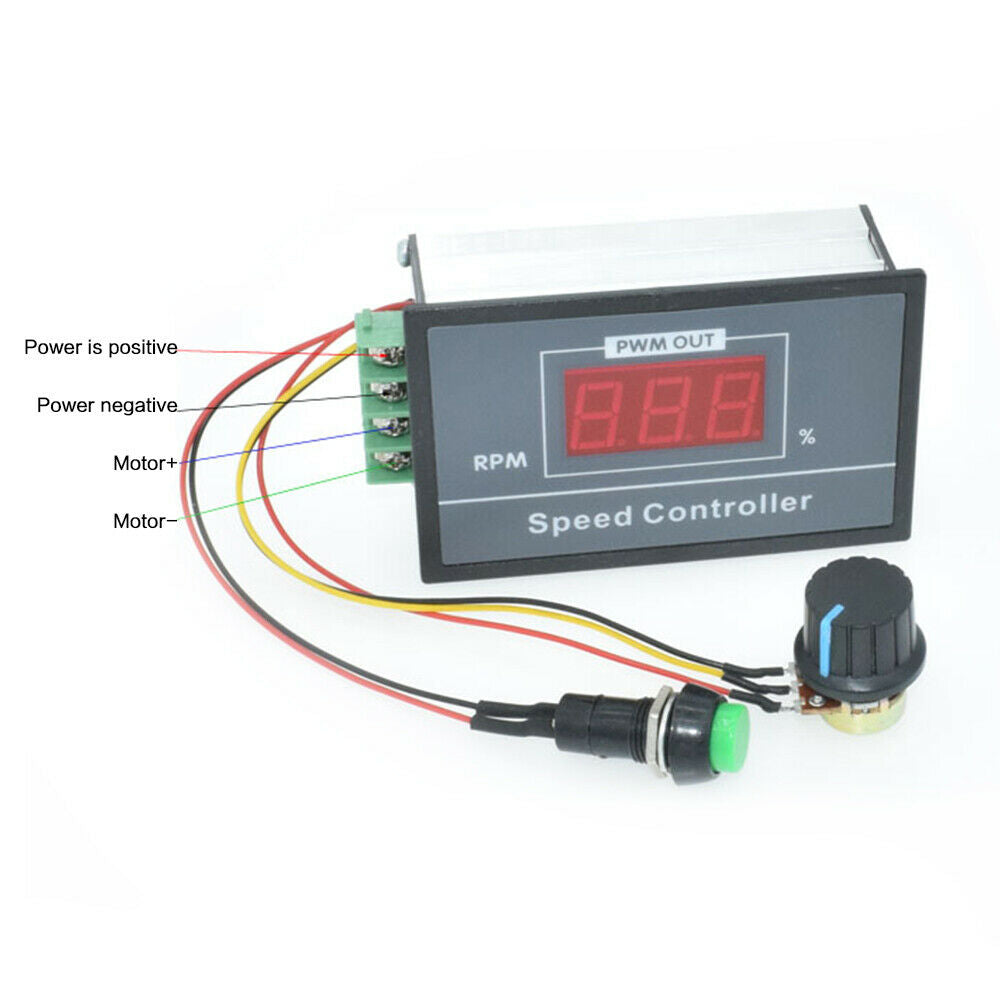 30A Pwm Display 0~100% Adjustable 6V 12V 24V 48V Motor Speed Controller Display