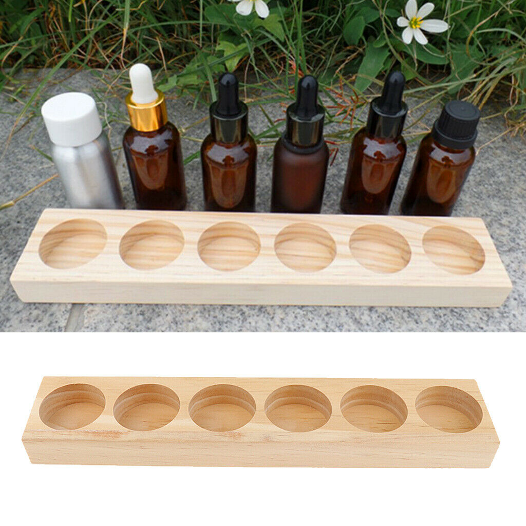 6Slot  Aromatherapy Essential Oil Storage Box Wooden Case Container Holder Tray
