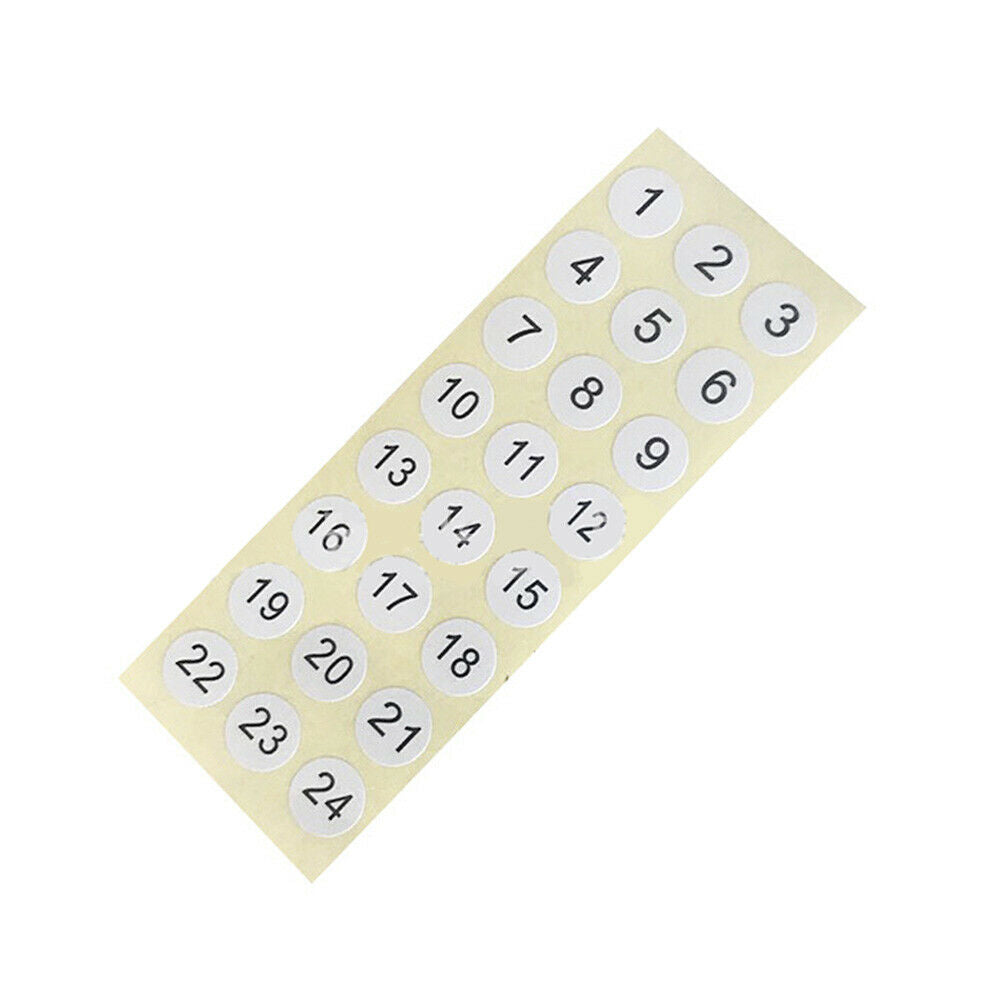 20Pcs Number 1-24 Round Digital Label Paper Stickers Diamond Painting Marker Tag