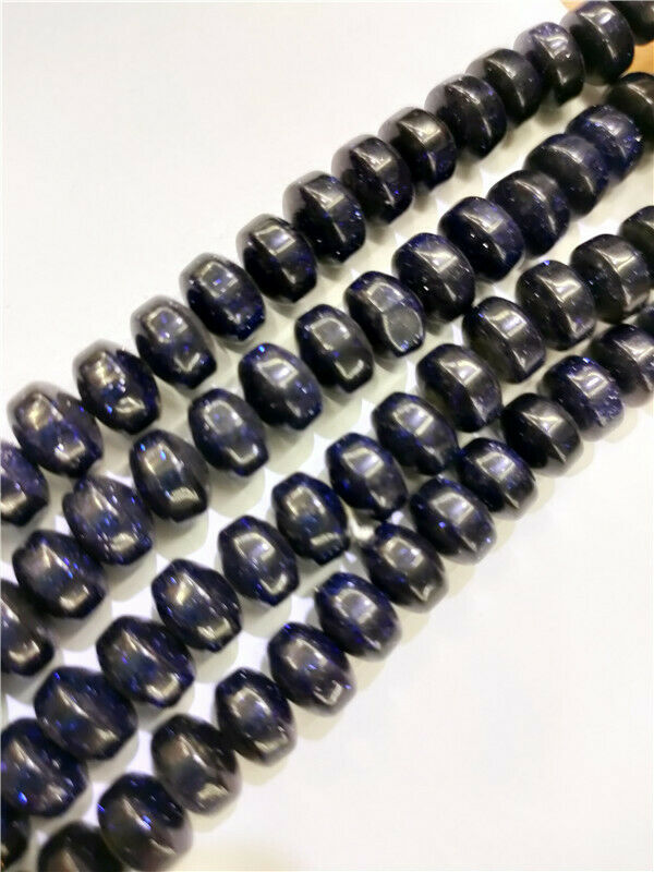 1 Strand 9x7mm Blue Sand Stone Rondelle Wheel Spacer Loose Beads 15.5inch HH113
