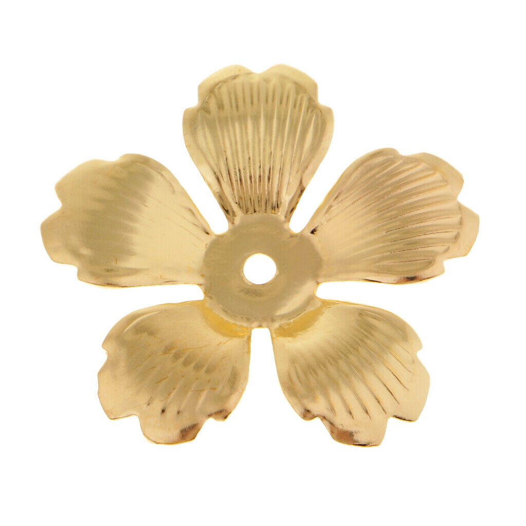 30pcs Metal Golden Hollow End Flower Bead Caps 32mm DIY Jewelry Findings