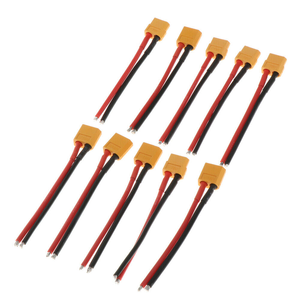 10Pair Silicone XT-60 Male Female Connector Wire 2Pin for RC Battery DIY
