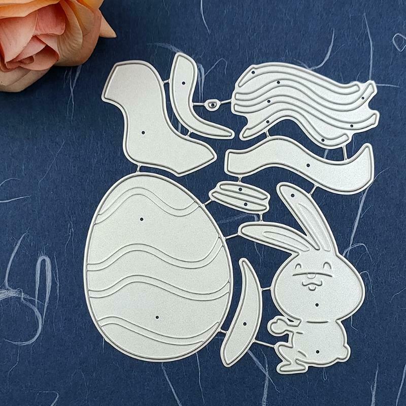 Easter Eggs Rabbit Metal Cutting Dies Stencil Scrapbooking DIY Album Stamp Paper