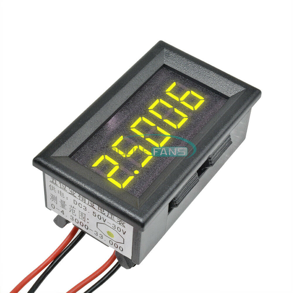 Yellow DC 0-4.3000-33.000V 5 Digit  Precision Digital Volt meter Voltage Panel