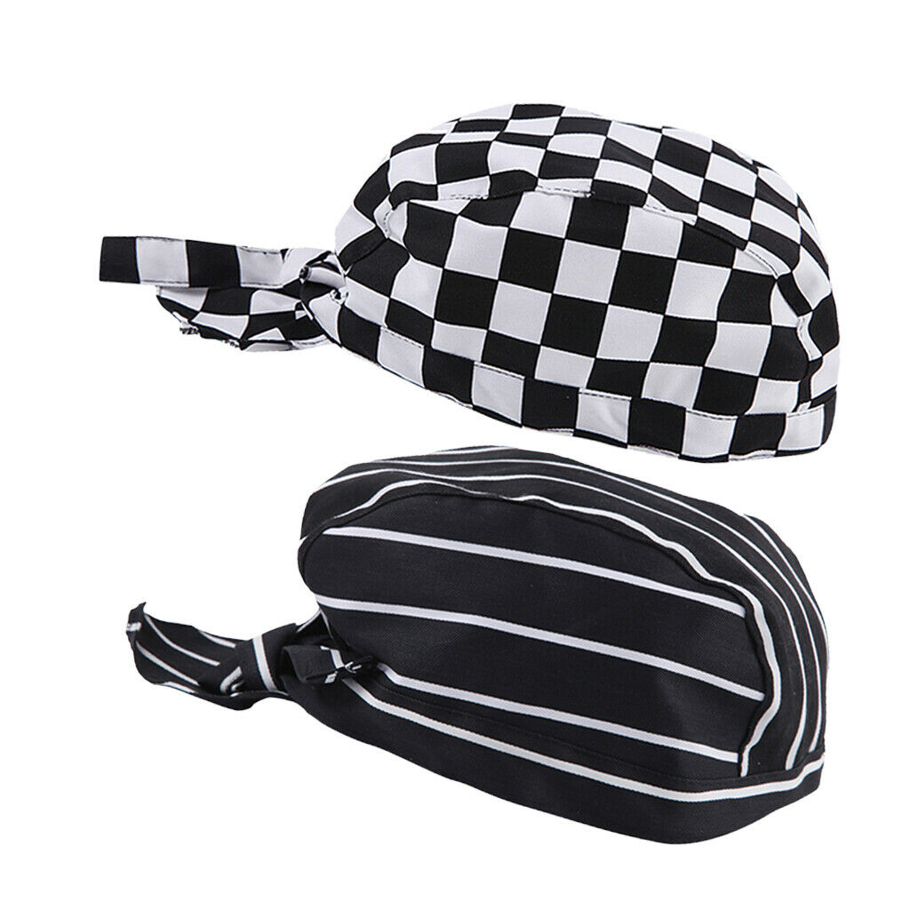 2x Chef Hat Kitchen Restaurant Hat for Restaurant Cooking Bandana Hat Head