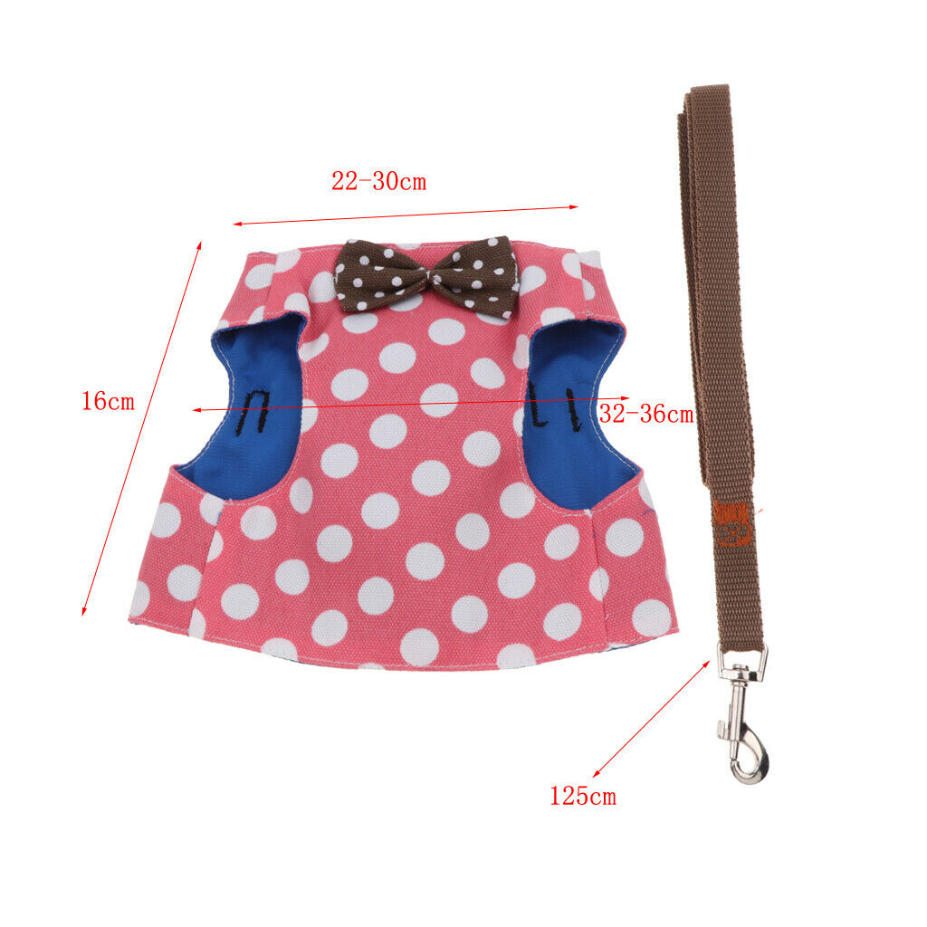 Dog Cat Leash Pet Control Harness Vest Walk Collar Safety Strap Vest Dot Pink M