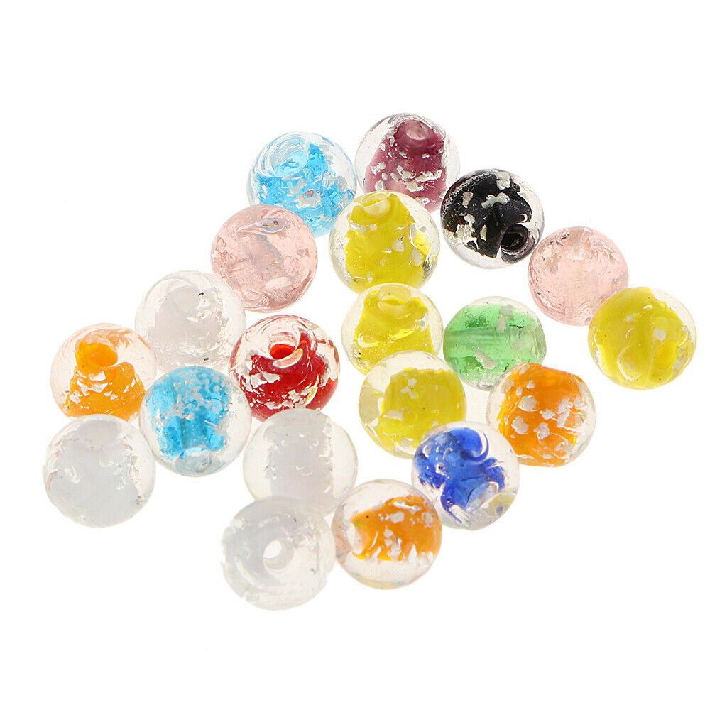 20PCS Assorted European Lampwork Glass Beads Spacer Beads Charms