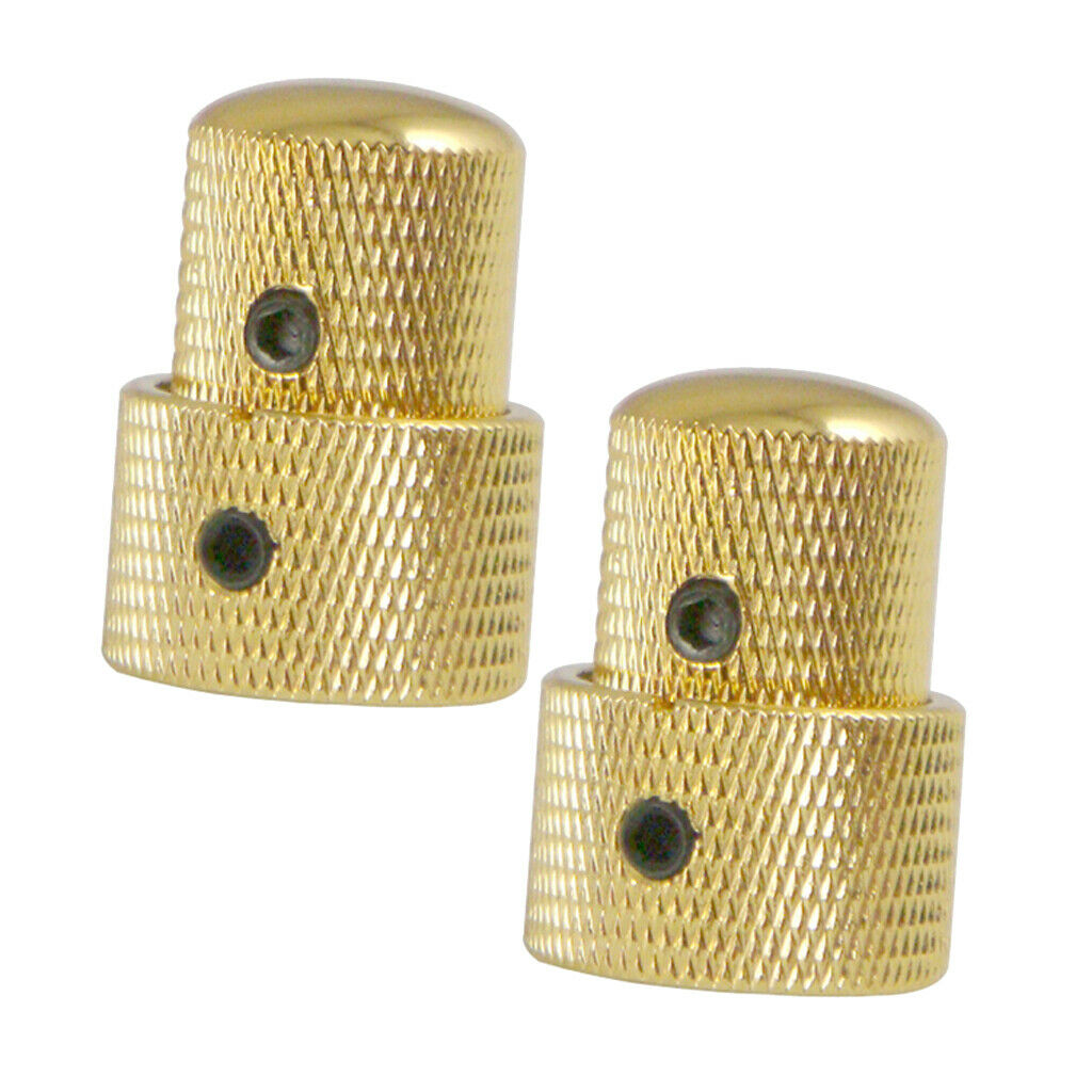 2x Brass Dome Knob Volume Tone Control Knobs for Electric Guitar Golden