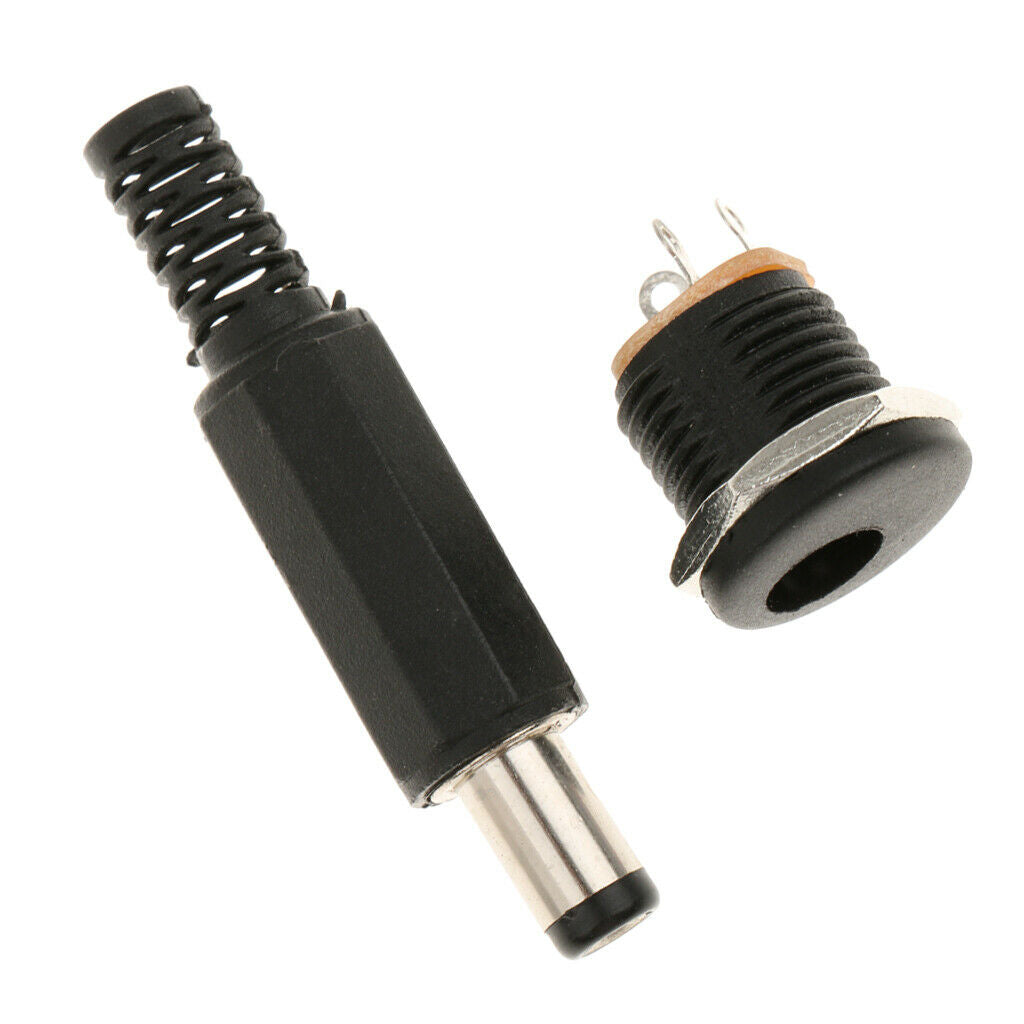 5.5mm X 2.1mm Male And Female Solder DC Power Barrel Tip Plug   Adapter