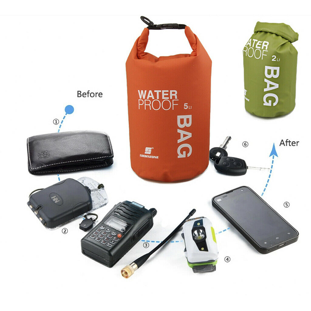 Waterproof Dry Bag Sack Pouch Kayaking Camping Rafting Floating 2L White