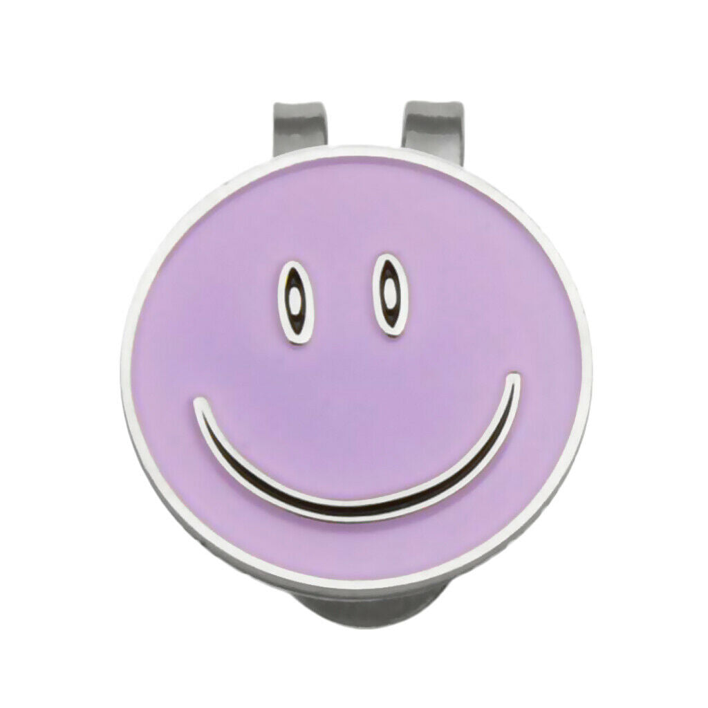 Smile Face Magnetic   Hat Visor Clip Golf Ball Marker Present Purple