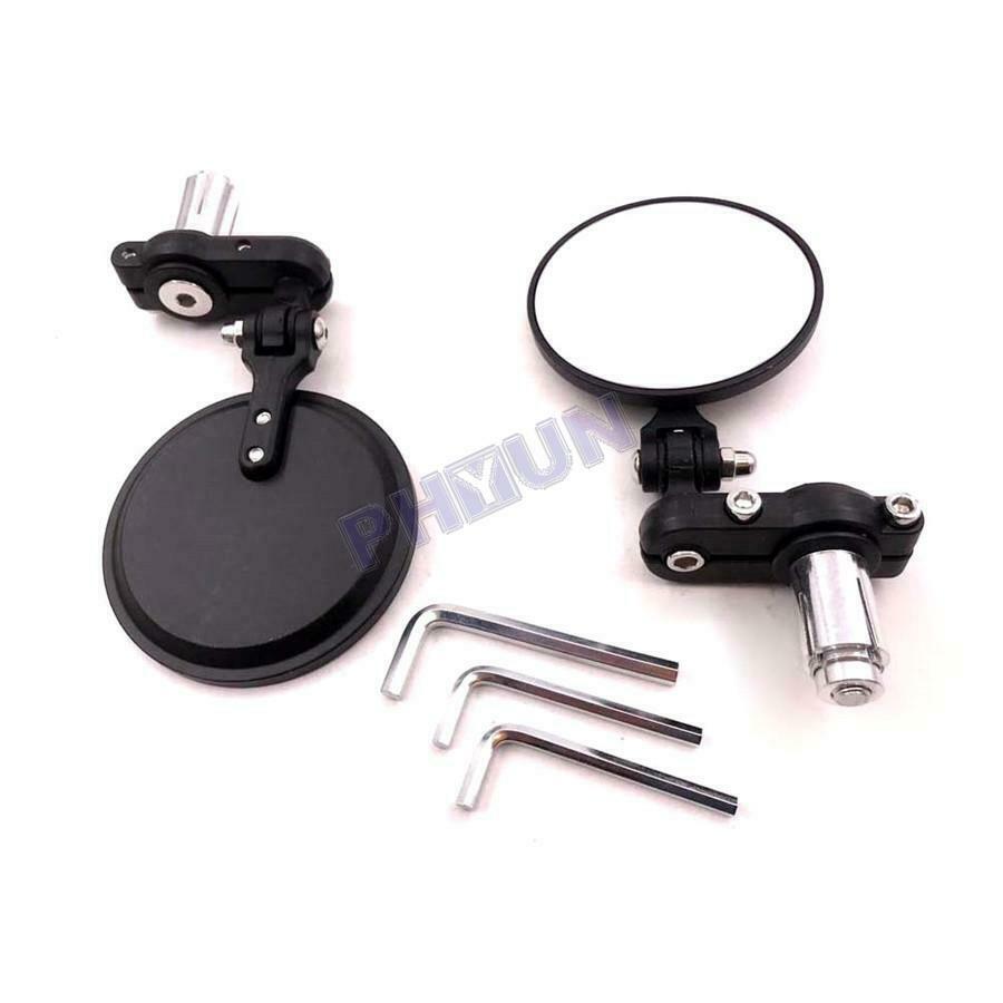 2x Motorcycle Handlebar Mirrors Side Mirrors Foldable Aluminum Alloy w/ Wrench
