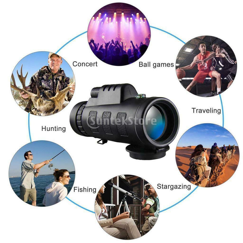 40x60 Spotting Dual Focus Monocular Telescope + Phone Clip + Tripod Outdoor
