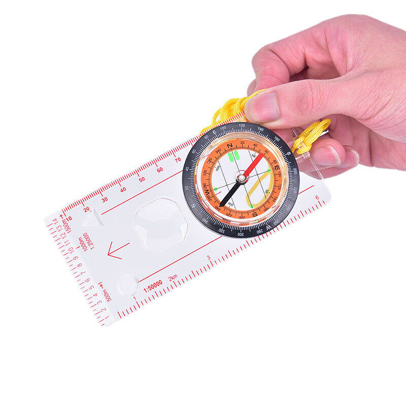Outdoor Camping Directional Cross-country Compass Ruler Map Scale Compass.l8