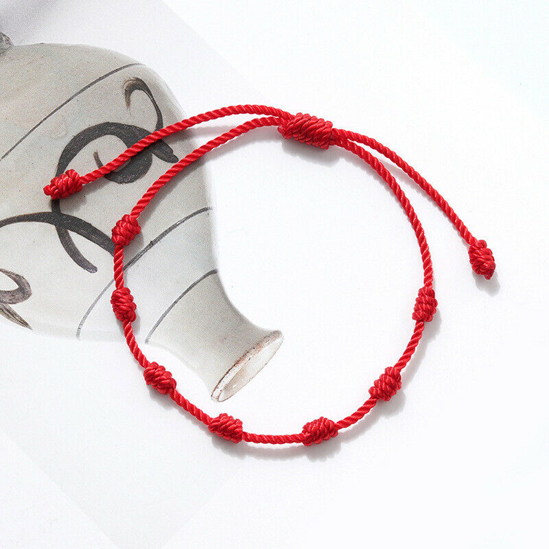 1PC Lucky Red String bracelet Kabbalah Amulet 7 Knots Protection Rope Gifts  KX