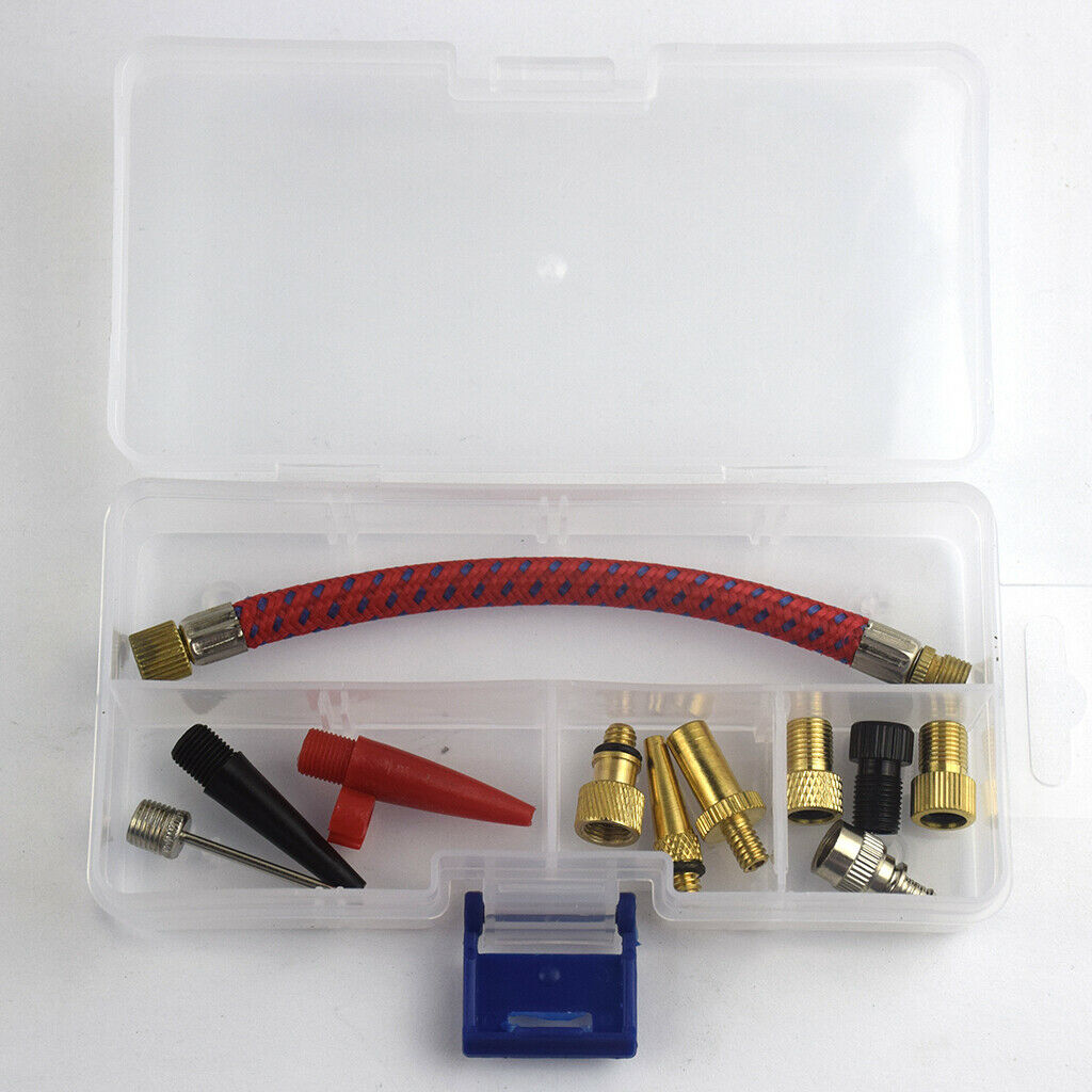 11Pcs Bicycle Tire Inflatable Extension Hose Tip Adapter Universal Portable
