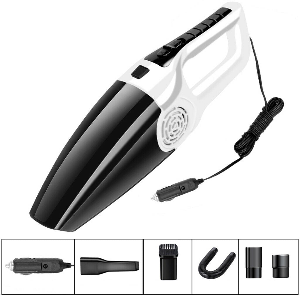 Portable 120W 12V Handheld Cyclonic Car Vacuum Cleaner Wet/Dry  White
