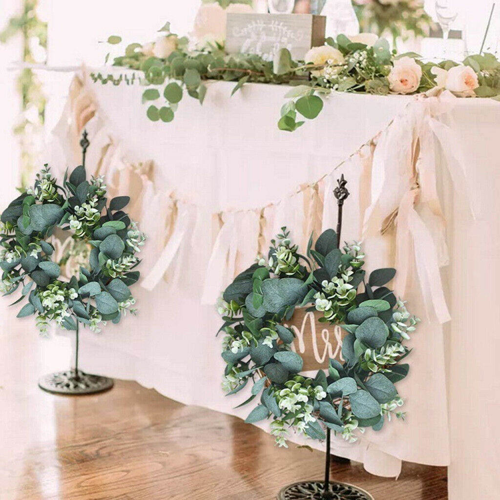 Easter Decor Artificial Eucalyptus Green Leaf Wreath Spring Summer Door Decor