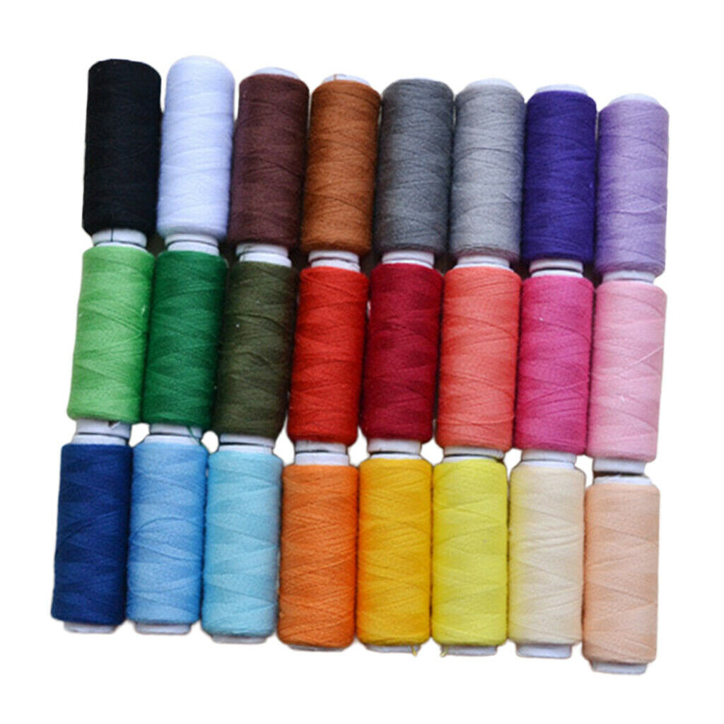 200 yard sewing thread assortment set 24-piece syn thread polyester sewing