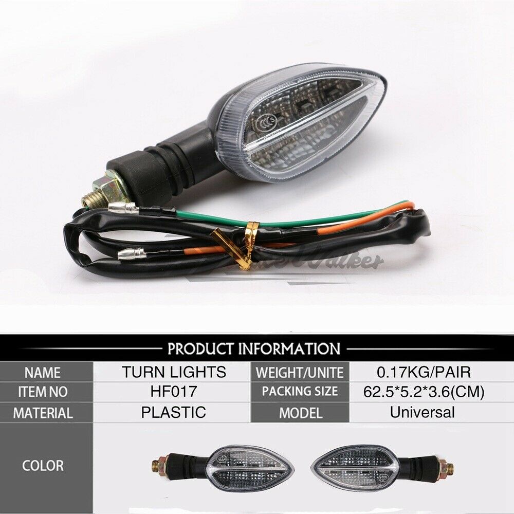 2pcs Universal Motorcycle LED Turn Signal Indicators Light Amber Blinker Lamp