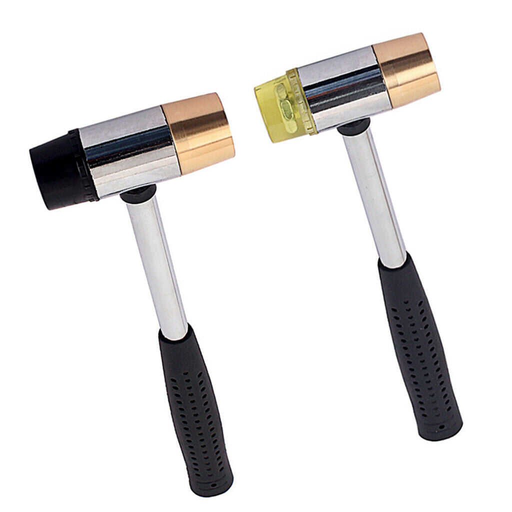Fret Hammer 7/8" diameter head -UHMW&Brass head-Guitar luthier hammer Yellow
