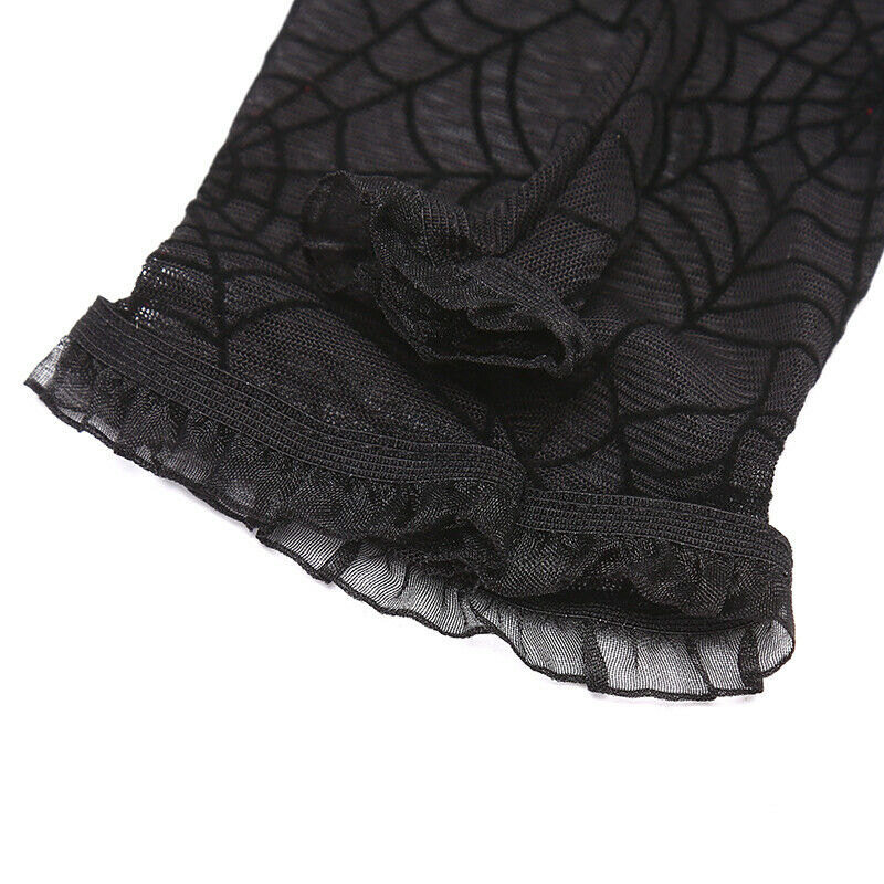 Spider Web Arm Sleeves Gloves Fancy Dress Up Halloween Costume Accessory Cosp XC