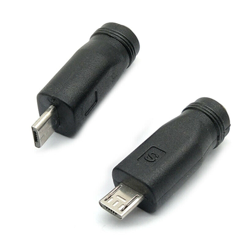2pcs 5.5 x 2.1mm Female to Mini / Micro USB Male DC Power Plug for V8 And.l8