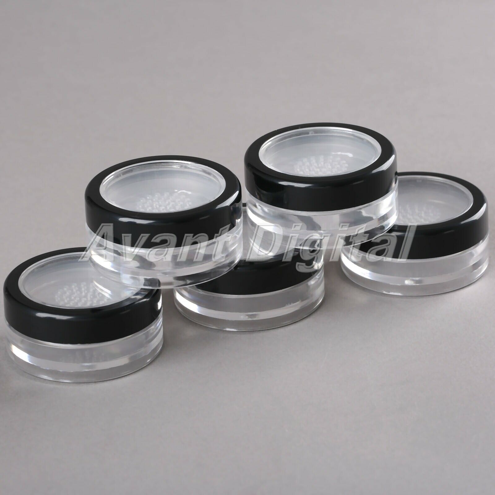 5pcs 10ml Plastic Nail Art Mini Powder Bottle Empty Cosmetic Jar Beauty Tool Set