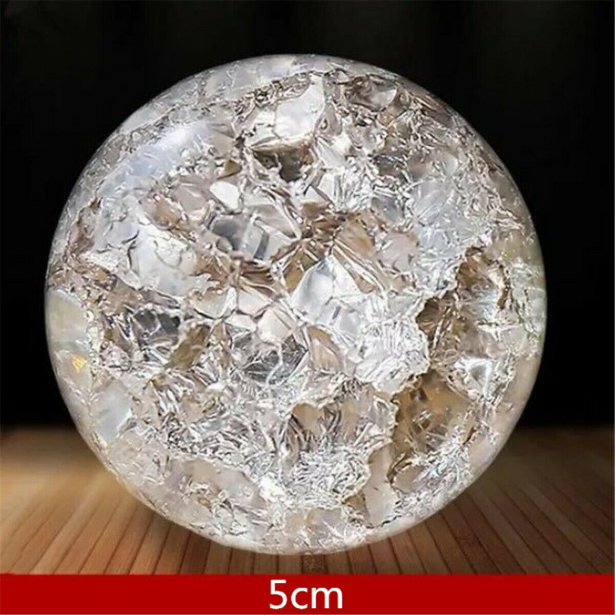 50mm Mascot Fengshui Glass Crystal Ball  Water Aquarium Fountain Spinning Decor