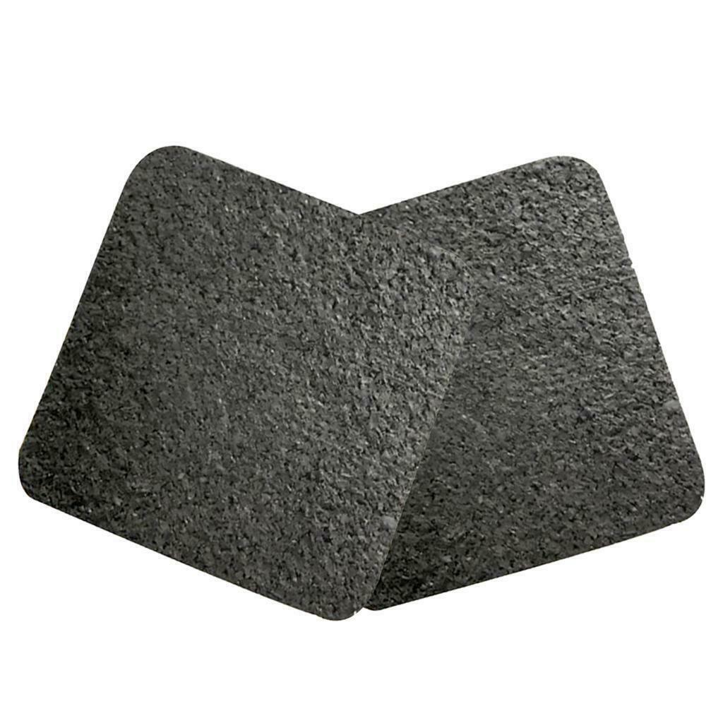 2X 2Pcs Treadmill Shock Absorbing Mat Rubber Office Workout Floor Pad Black