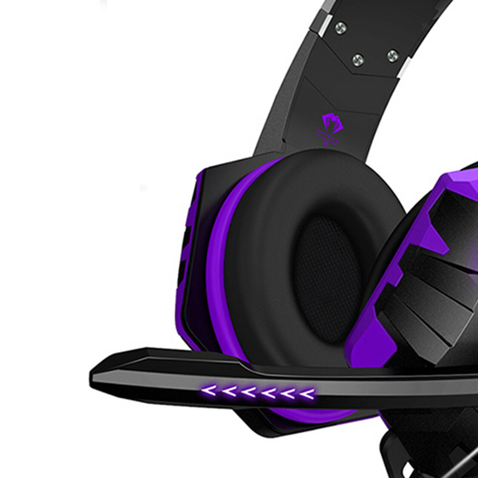 Gaming Headset w/ 120 degree Noise Cancelling Mic LED Light Volume Control