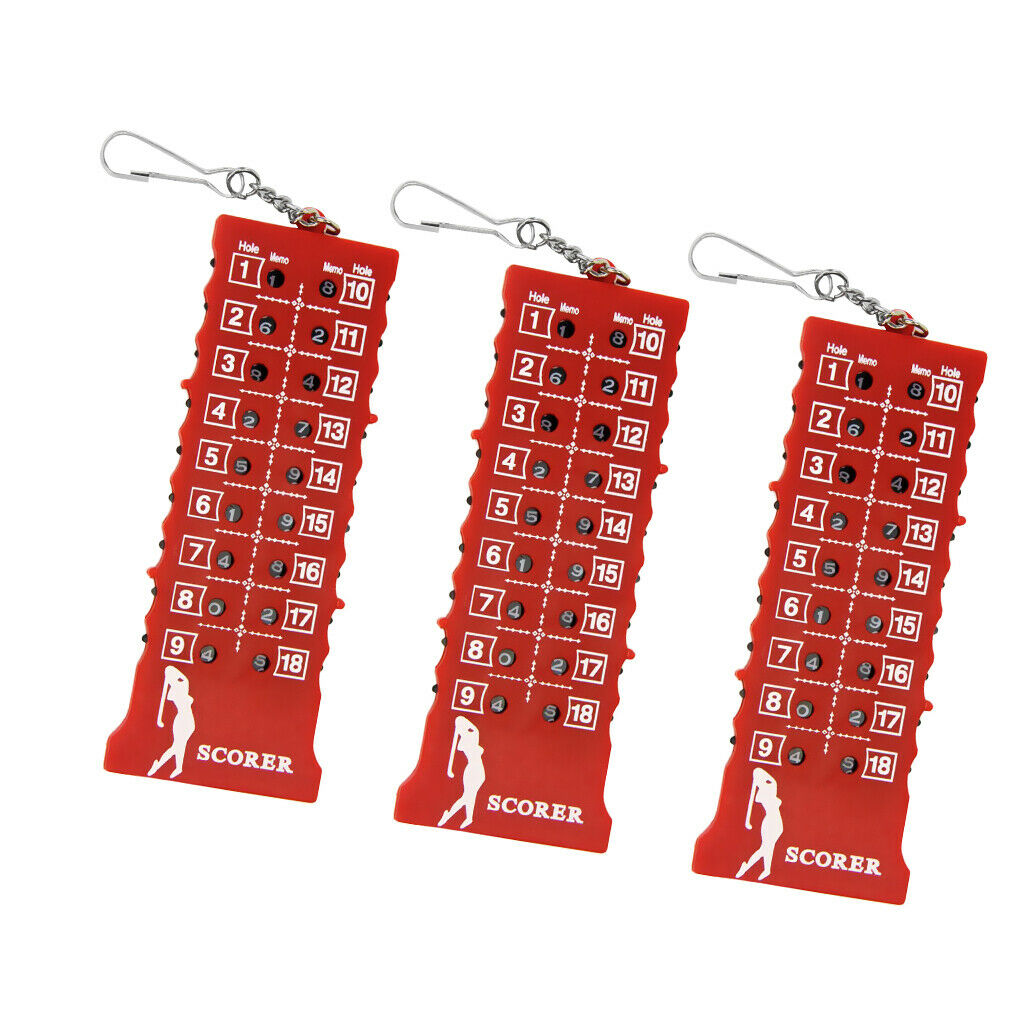 3pcs Durable Golfer Score Counter Hit Scoring Tool Accessory.