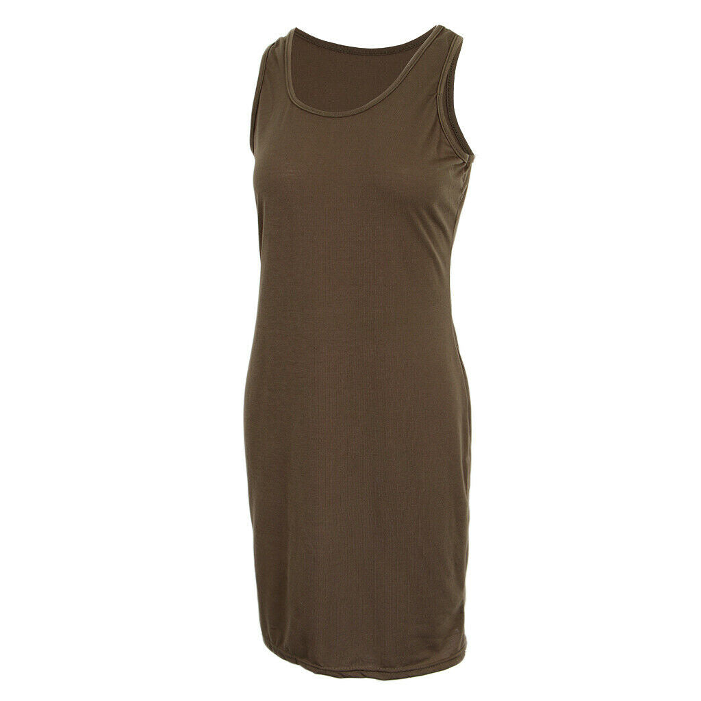 Womens Sleeveless Stretch Loose Dress Casual Vest Summer Long Pencil dress L