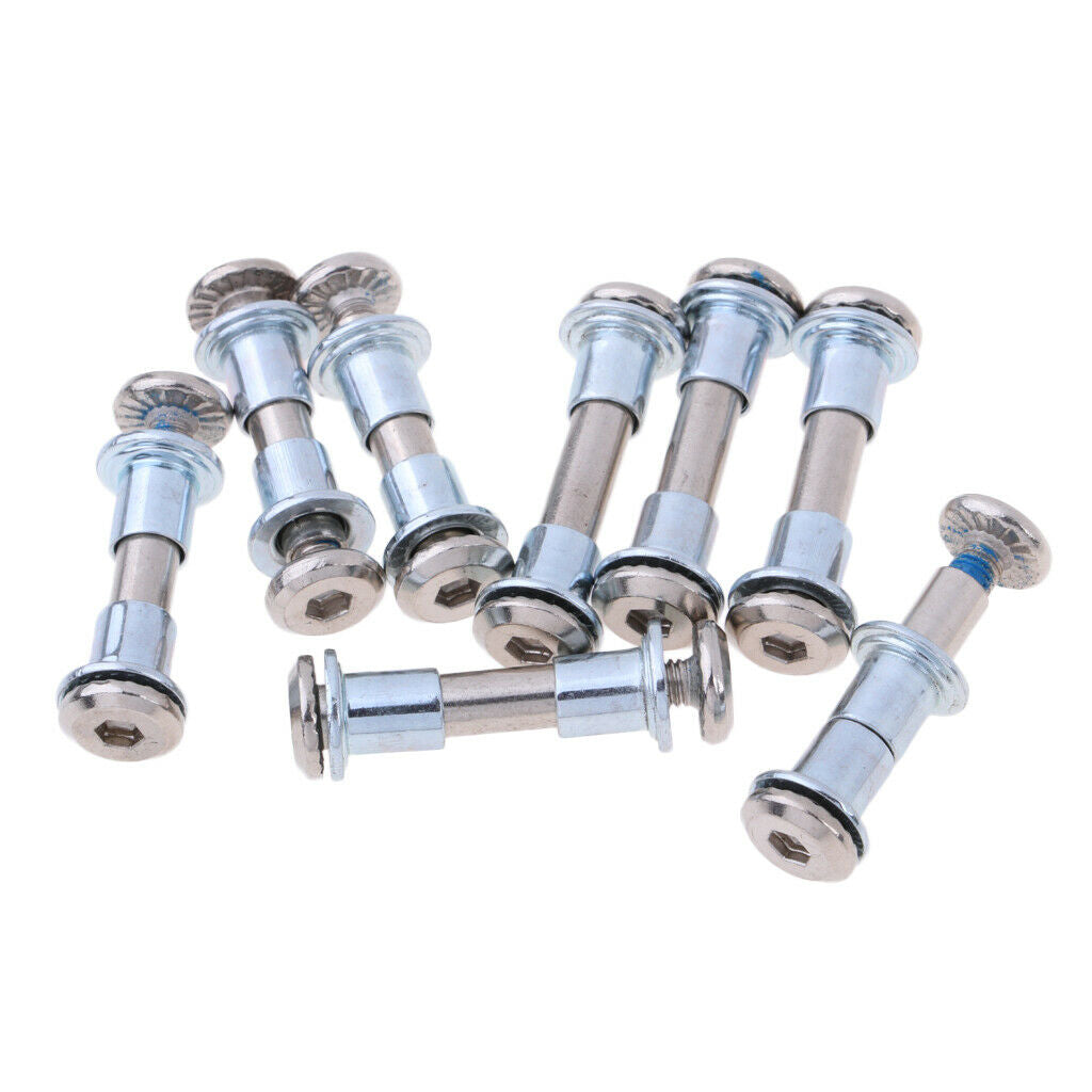 Prettyia 8pcs Inline Skate Screw Roller Skate Axle Bolts with Spacers 31mm