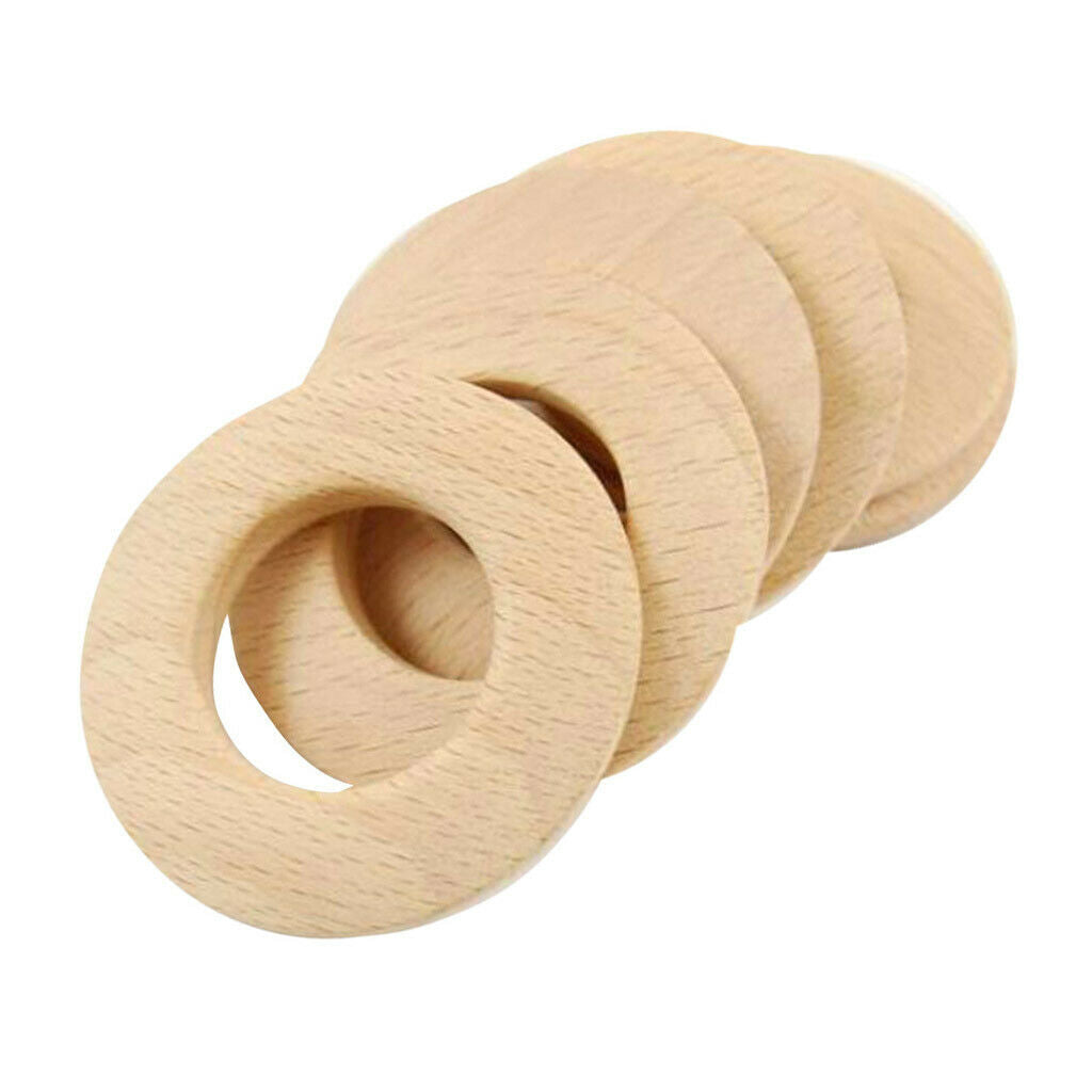 6Pcs Wooden Rings Circle Wood Pendant Connector for DIY Projects Making 50mm
