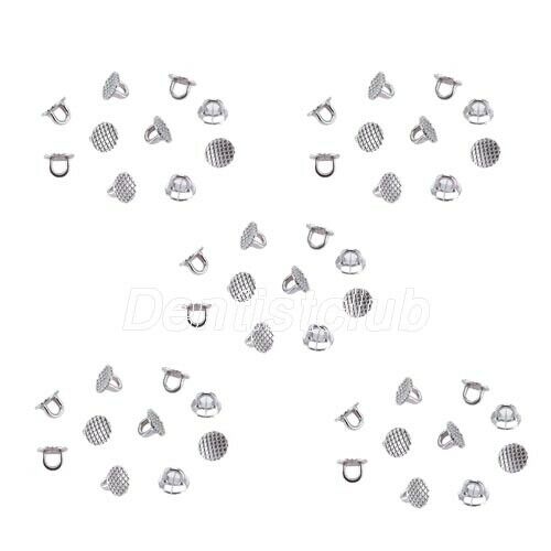 20X AZDENT Dental Orthodontic Lingual Buttons Direct Bond Eyelet Round Base