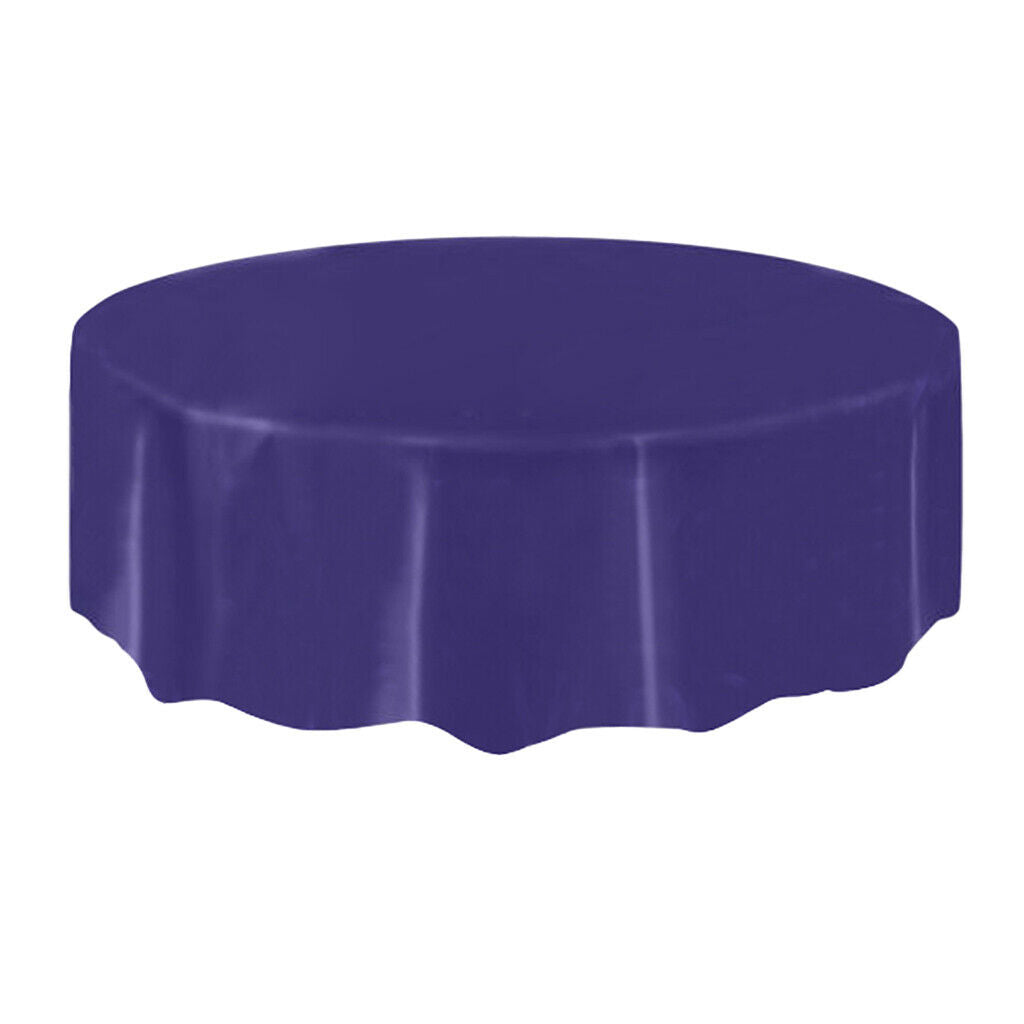 Plastic Disposable Table Covers Round Tableware Wedding Party Purple