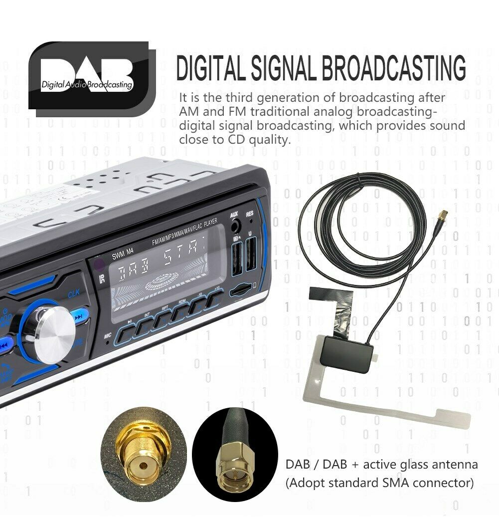 M4 Bluetooth Autoradio 1 Din Car Radio Stereo MP3 Player USB AUX FM AM RDS DAB+