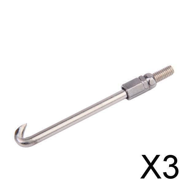 3X A Set Of 24pcs Chrome Plated 2.5 Inch Round Hook with Nut for Banjo