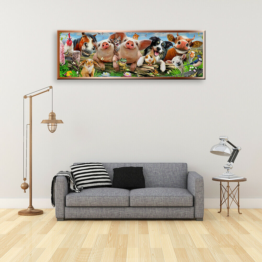 DIY Diamond Painting Kit Animal Family Full Round Drill Picture Handicrafts @