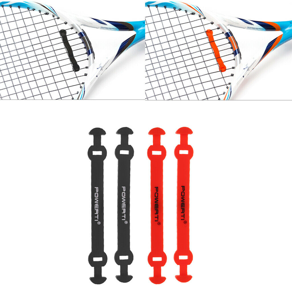 2 Pairs of Tennis Racket Dampers Racket Vibration Damper Red + Black