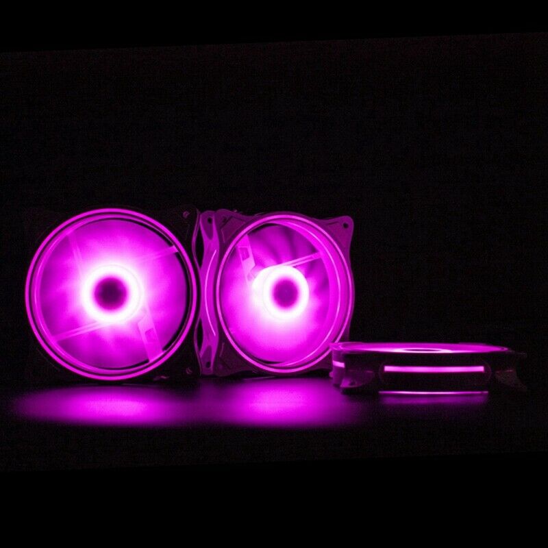 4 Pin 120mm Cool Fan Pc Fans 3 Aperture Interntl External Pink LED Large AirF2U2