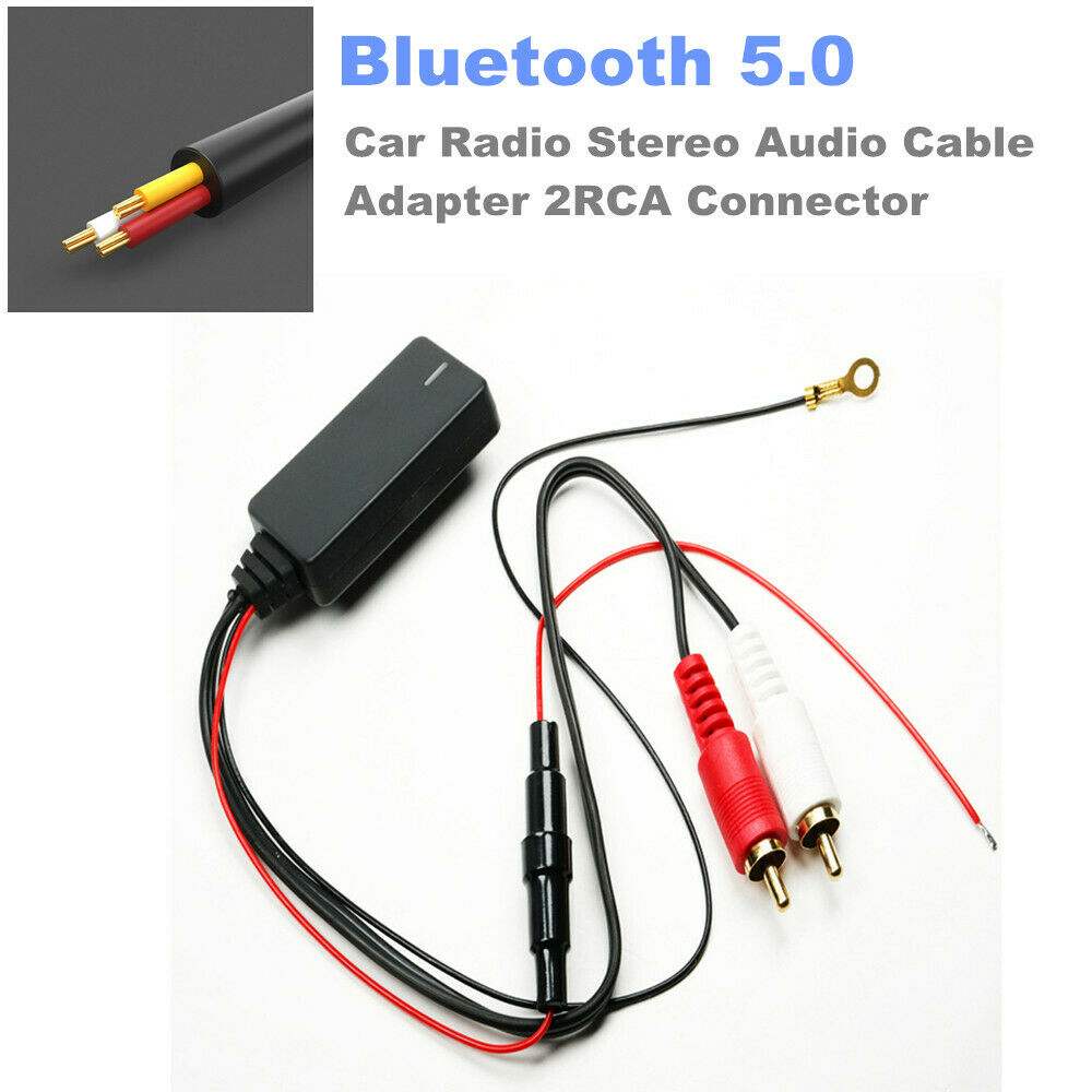 Bluetooth 5.0 Radio Stereo Audio Cable Adapter 2RCA Connector Music Aux For Car