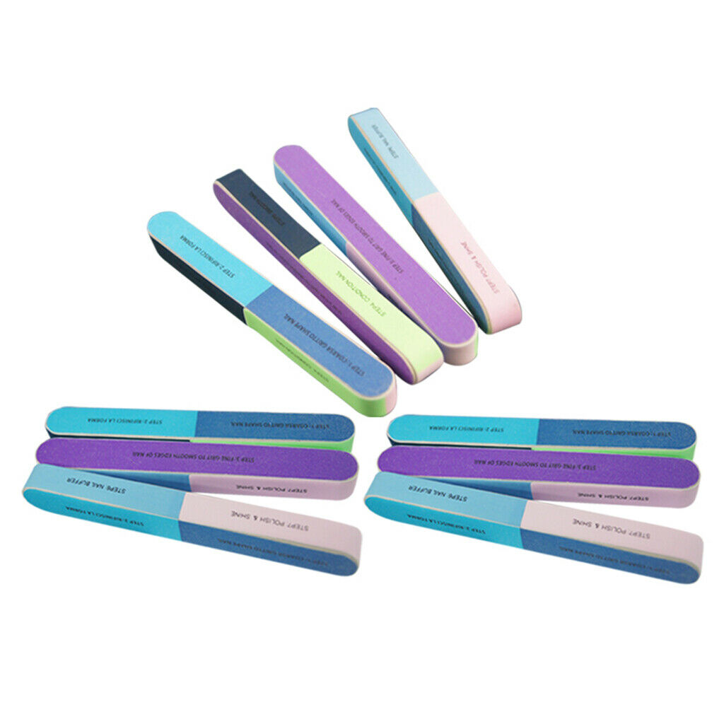 10 Pieces 6-way UV Gel Nail Files Toenails Polishing Sanding Shaping Buffers